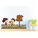 Animated Couple Tree Wall Sticker for Decorative Wall Sticker for Living Room, Bed Room, Kide Room