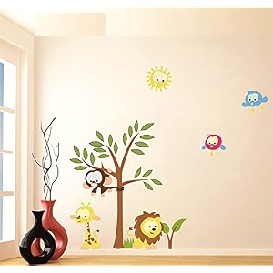 techgifti animated tree wall sticker for decorative wall sticker for living room bed room kide room