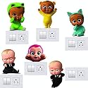 Boss Baby Switch Board Sticker Wall Sticker, Baby Room, Wall Art, Fridge Sticker Pack of 6