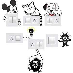 ganesha amp krishna art switch penal sticker for your home switch board sticker pack of 5 desg_22