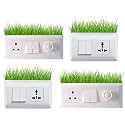 Green Grass Switch Board Sticker Wall Sticker, Baby Room, Wall Art, Fridge Sticker Pack of 4