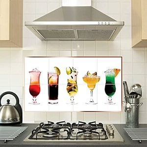 kitchen wall sticker abstract themed oil proof waterproof peel amp stick heat resistant vinyl wall stickers for kitchen tiles backsplash behind gas stoves sink wash basin size - 45 cm x 70 cm desg_18