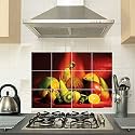 Kitchen Wall Sticker Abstract Themed Oil Proof &amp; Waterproof Peel &amp; Stick Heat Resistant Vinyl Kitchen Wall Stickers Size - 45 CM X 65 CM