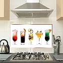 Kitchen Wall Sticker Abstract Themed Oil Proof Waterproof Peel &amp; Stick Heat Resistant Vinyl Wall Stickers for Kitchen Tiles Backsplash, Behind Gas Stoves, Sink, Wash Basin Size - 45 CM X 70 CM Desg_18