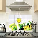 Kitchen Wall Sticker Waterproof and Oil-Proof Temperature Resistant Self Adhesive Peel Off Easy Clean Beautiful Kitchen Wall Sticker Tiles Sticker Multicolour Size - 45 CM X 70 CM Desg_05