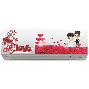 love couple heart ac sticker wall sticker split ac stickers air conditioner sticker