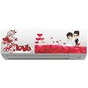 Love Couple Heart AC Sticker Wall Sticker Split Ac Stickers Air Conditioner Sticker