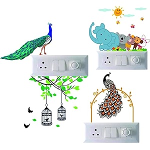 love heart art switch penal sticker for your home switch board sticker pack of 3 desg_33