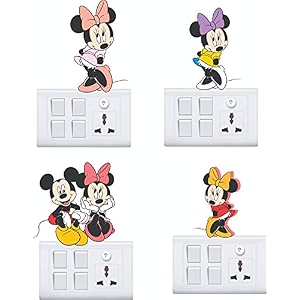 red rose flower art switch penal sticker for your home switch board sticker pack of 4 desg_32