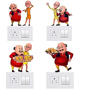 ganesha amp krishna art switch penal sticker for your home switch board sticker pack of 5 desg_22
