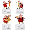 Ganesha &amp; Krishna Art Switch Penal Sticker for Your Home Switch Board Sticker (Pack of 5) Desg_22