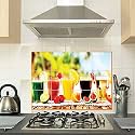 Multi Juice Kitchen Wall Sticker Abstract Themed Oil Poof &amp; Waterproof Peel &amp; Stick Heat Resistant Vinyl Kitchen Wall Sticker Size - 45 CM X 65 CM