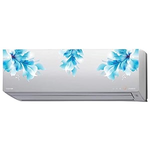 sky blue flower ac sticker wall sticker split ac stickers air conditioner sticker