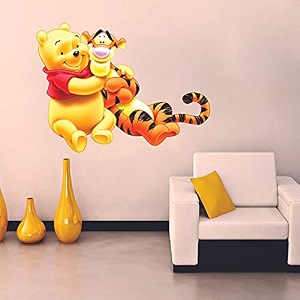 techgifti pooh and friend design 4 wall sticker for decorative wall sticker for living room bed room kide room