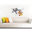 Techgifti� Tom &amp; Jerry Design 3 Wall Sticker for Decorative Wall Sticker for Living Room, Bed Room, Kide Room