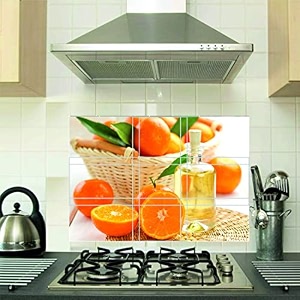 vinyl waterproof and oil-proof temperature resistant self adhesive peel off easy clean beautiful kitchen wall sticker multicolour 45 cm x 70 cm