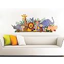 Techgifti� Wild Animals Design 2 Wall Sticker for Decorative Wall Sticker for Living Room, Bed Room, Kide Room