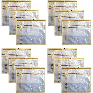 techhark saree covers for storage set of 06 peice transparent sari bag with zip stainless lock gold