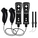 TechKen 2 Pack Wii Controllers with Wii Motion Plus Inside | Shock Wii Nunchuk Controller | Compatible Nintendo Wii, Motion Plus Wii Controller