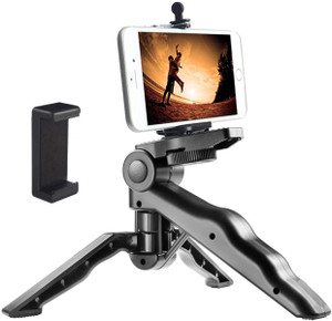 techlife solutions portable fold-able mini tripod stand tripod black supports up to 500 g