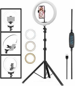 TECHMAZE 10 inchLED RingLight with 7Ft Tripod