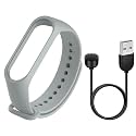 TechMount Compatible With Mi Band 5 Band Strap With Magnetic USB Charging Cable Adapter Combo Pack Compatible With Mi Band 5 Strap Charger Combo Pack Of 2 (NOT FIT FOR ANY OTHER WATCH)