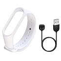 TechMount Compatible With Mi Band 5 Band Strap With Magnetic USB Charging Cable Adapter Combo Pack Compatible With Mi Band 5 Strap Charger Combo Pack Of 2 (NOT FIT FOR ANY OTHER WATCH)