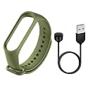 TechMount Compatible With Mi Band 5 Band Strap With Magnetic USB Charging Cable Adapter Combo Pack Compatible With Mi Band 5 Strap Charger Combo Pack Of 2 (NOT FIT FOR ANY OTHER WATCH)