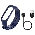 TechMount Compatible With Mi Band 5 Band Strap With Magnetic USB Charging Cable Adapter Combo Pack Compatible With Mi Band 5 Strap Charger Combo Pack Of 2 (NOT FIT FOR ANY OTHER WATCH)