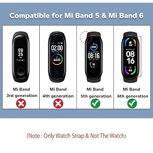 techmount soft silicone replacement mi band 56 strap combo pack of 5 watch strap compatible with xiaomi mi band 5  mi band 6 watch not included