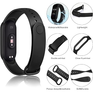 techmount soft silicone replacement mi band 56 strap combo pack of 5 watch strap compatible with xiaomi mi band 5  mi band 6 watch not included