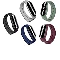 TechMount Soft Silicone Replacement Mi Band 5/6 Strap Combo Pack Of 5 Watch Strap Compatible With Xiaomi Mi Band 5 / Mi Band 6 (Watch Not Included)
