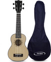 TECHNO Black 21 Soprano Ukulele with Bag Spruce Top, Linden Body, Rosewood Bridge, Soprano Ukulele