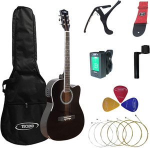 techno rj-10239ceg- prosound with 4-band eq-39 inch semi-acoustic guitar mahogany spruce rosewood right hand orientation