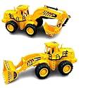 Construction Truck Vehicles | Friction Powered Vehicles with Flexible Joints Push and Go Excavator Bulldozer Toys/Big Wheeler Heavy Duty Unbreakable Toy for Kids (JCB & Bulldozer)