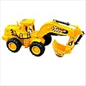 Construction Truck Vehicles for Kids | Friction Powered Vehicles with Flexible Joints Excavator, Bulldozer &amp; Forklift Toys/Big Wheeler Heavy Duty Unbreakable Toy for Kids (JCB)