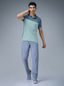 TECHNOSPORT Colorblock Men Polo Neck Grey T-Shirt