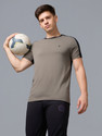 TECHNOSPORT Colorblock Men Round Neck Black T-Shirt