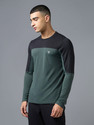 TECHNOSPORT Colorblock Men Round Neck Green T-Shirt