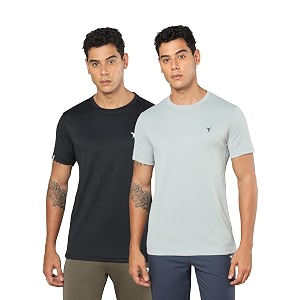 TECHNOSPORT Mens 100 Polyester Slim Fit Solid