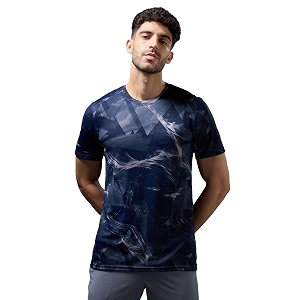 TECHNOSPORT Mens 100 Polyester Regular Fit Half