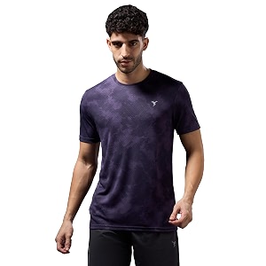 TECHNOSPORT Mens 100 Polyester Regular Fit Half