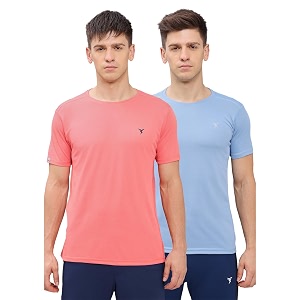 TECHNOSPORT Mens 100 Polyester Slim Fit Solid