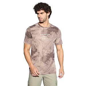 TECHNOSPORT Mens Regular Fit Half Sleeve Crew