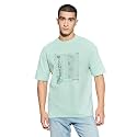 TECHNOSPORT Men39s Oversized Fit Half Sleeve Crew