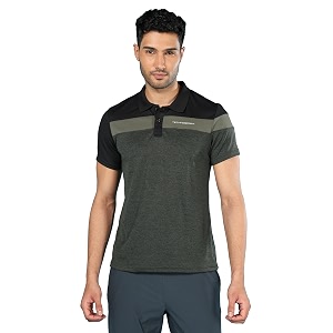 TECHNOSPORT Mens Polo Neck Colorblock Half Sleeve