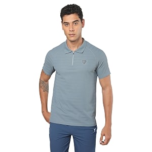 TECHNOSPORT Mens Polyester Slim Fit Polo T-Shirt