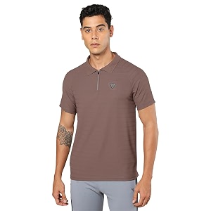 TECHNOSPORT Mens Polyester Slim Fit Polo T-Shirt