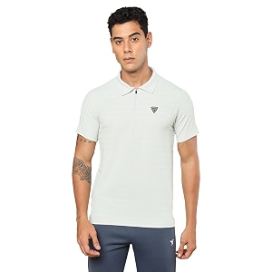 TECHNOSPORT Mens Polyester Slim Fit Polo T-Shirt