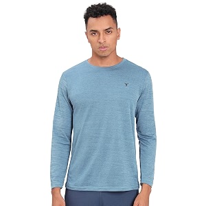 TECHNOSPORT Mens Polyester Solid Slim Fit T-Shirt